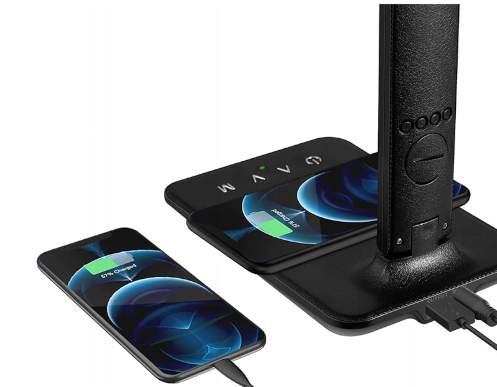 Stalinė lemputė stalinei / braižybos stalui su žadintuvu, Qi 10W indukcija