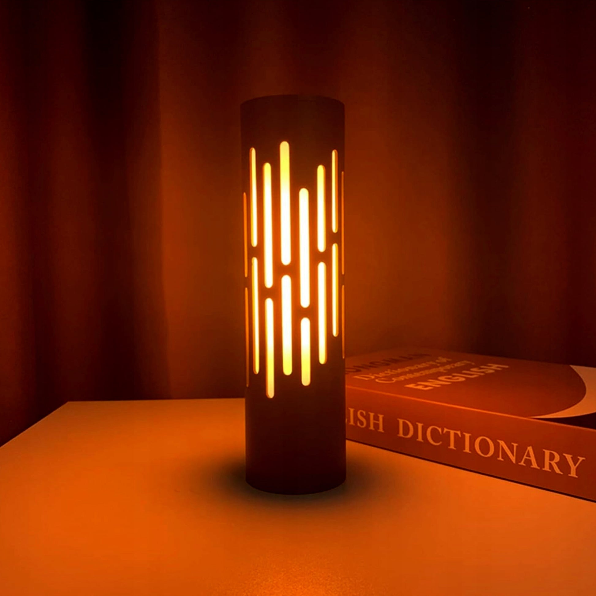 LED stalinė lempa su lietimui jautriu valdymu, įkraunama per USB-C, 1800K, stalo lempa, naktinė lemputė, imituojanti liepsną