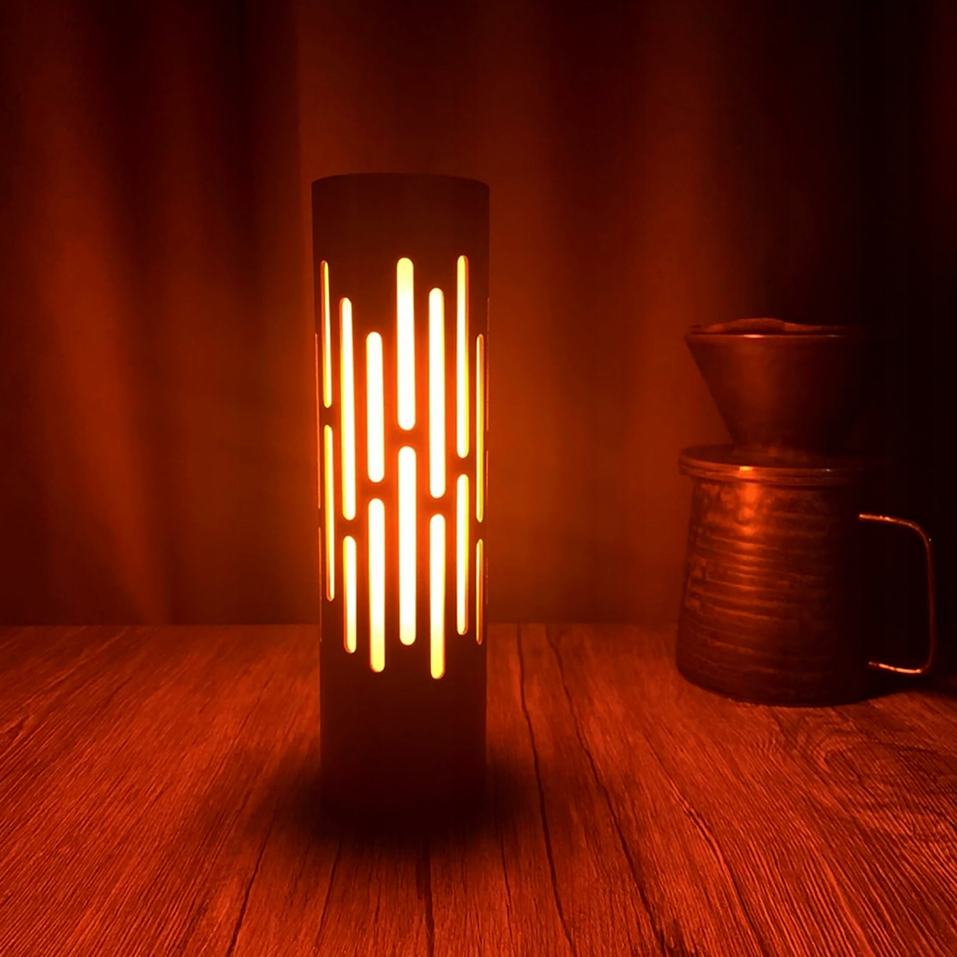 LED stalinė lempa su lietimui jautriu valdymu, įkraunama per USB-C, 1800K, stalo lempa, naktinė lemputė, imituojanti liepsną