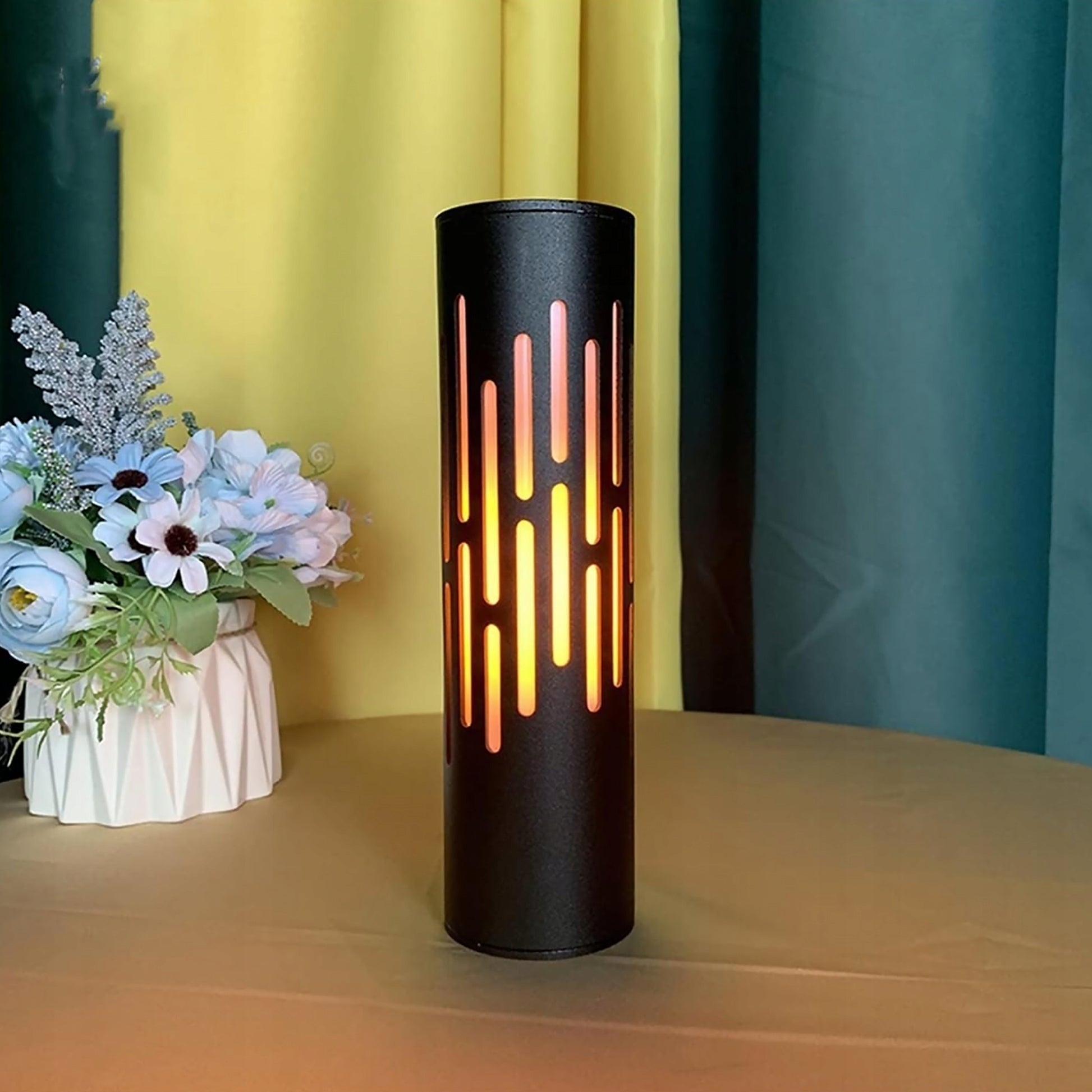 LED stalinė lempa su lietimui jautriu valdymu, įkraunama per USB-C, 1800K, stalo lempa, naktinė lemputė, imituojanti liepsną