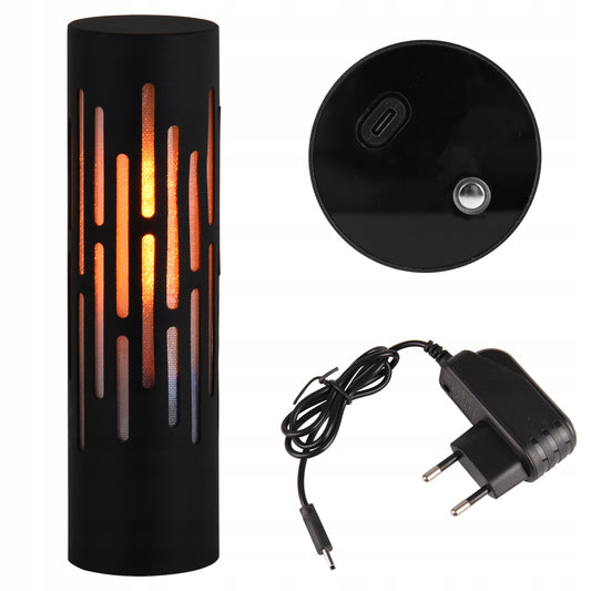 LED stalinė lempa su lietimui jautriu valdymu, įkraunama per USB-C, 1800K, stalo lempa, naktinė lemputė, imituojanti liepsną