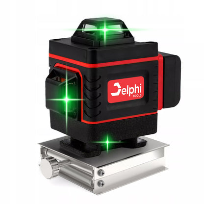 Kryžminis lazeris Lazerinis nivelyras 16 linijų + Trikojis 115 cm 4D Žalias 2xAKU