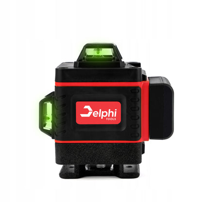 Kryžminis lazeris Lazerinis nivelyras 16 linijų + Trikojis 115 cm 4D Žalias 2xAKU