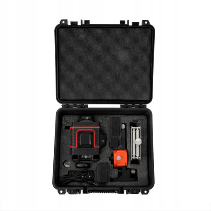 Kryžminis lazeris Lazerinis nivelyras 16 linijų + Trikojis 115 cm 4D Žalias 2xAKU