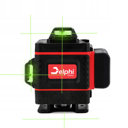 Kryžminis lazeris Lazerinis nivelyras 16 linijų + Trikojis 115 cm 4D Žalias 2xAKU