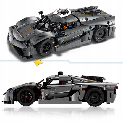 LEGO 42173 TECHNIC Pilkas hiperautomobilis Koenigsegg Jesko Absolut