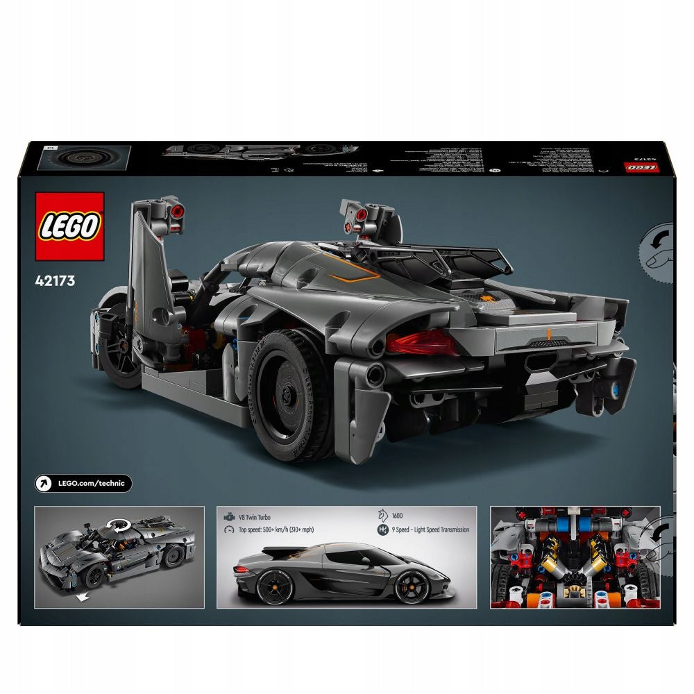 LEGO 42173 TECHNIC Pilkas hiperautomobilis Koenigsegg Jesko Absolut
