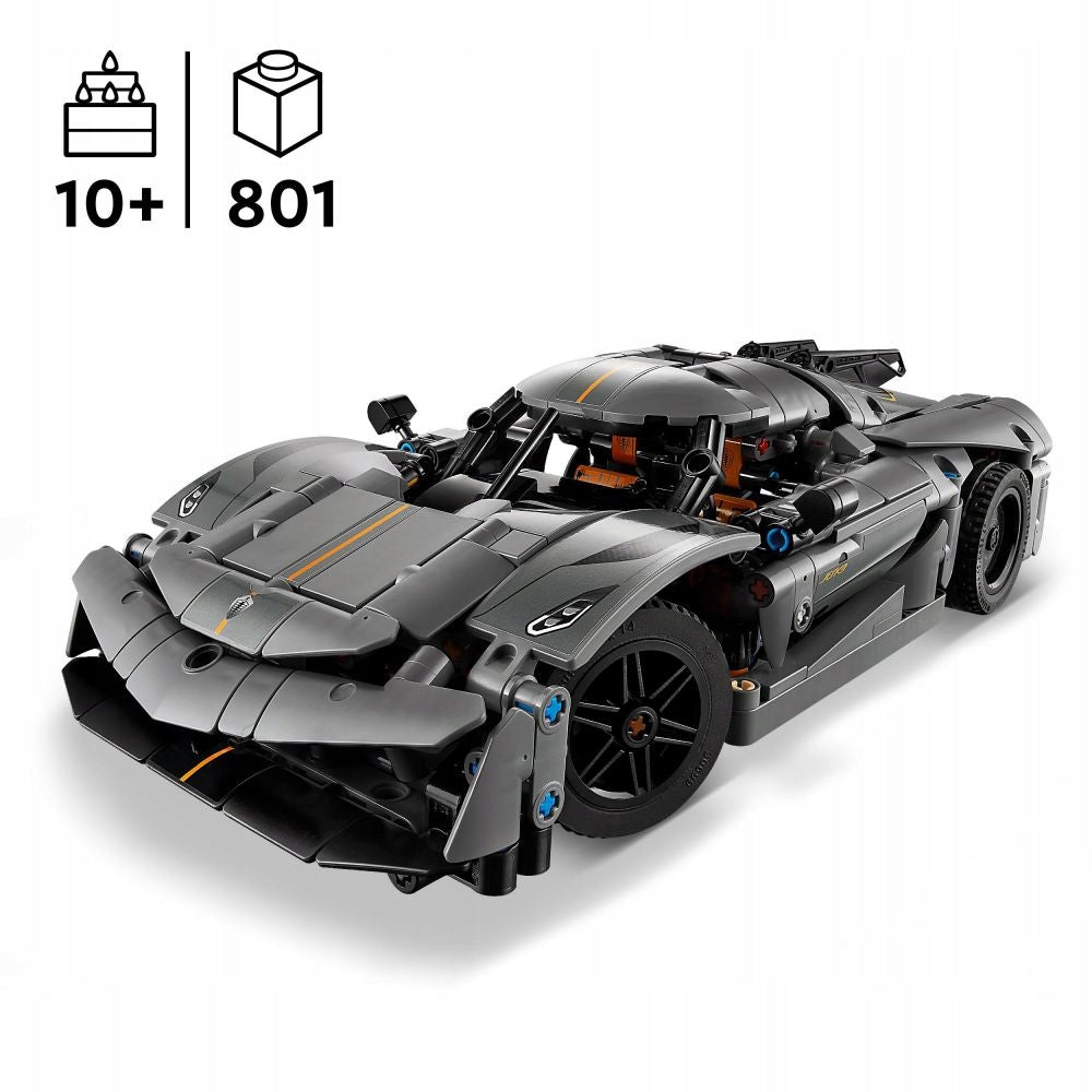 LEGO 42173 TECHNIC Pilkas hiperautomobilis Koenigsegg Jesko Absolut