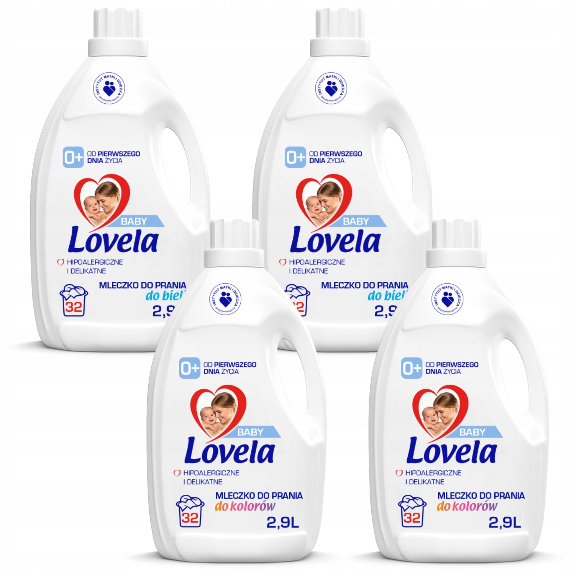 LOVELA Hipoalerginis Skystas skalbiklis Baltiems ir Spalvotiems Audiniams 4 vnt. x 2,9 L