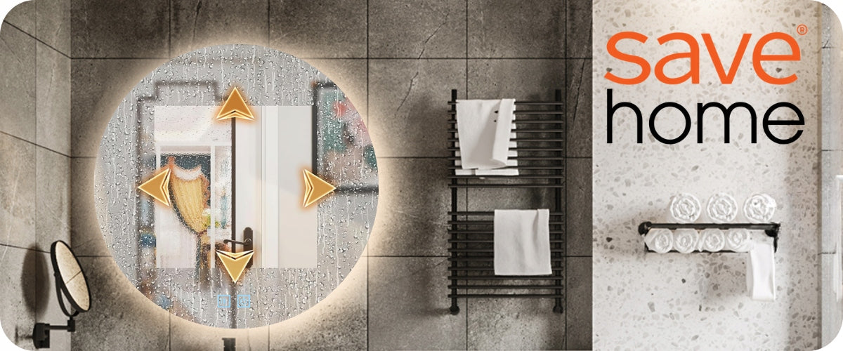 Apvalus LED vonios veidrodis 80 cm, lietimui jautrus, su apsauga nuo rasojimo, 3 spalvų temperatūros