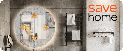 Apvalus LED vonios veidrodis 80 cm, lietimui jautrus, su apsauga nuo rasojimo, 3 spalvų temperatūros