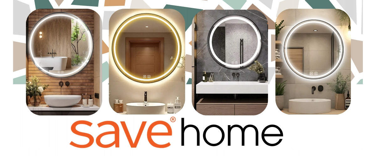 LED vonios veidrodis 80 cm apvalus su apšvietimu ir loft stiliaus rėmeliu, be garų