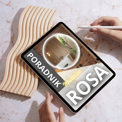 LED vonios veidrodis 80 cm apvalus su apšvietimu ir loft stiliaus rėmeliu, be garų