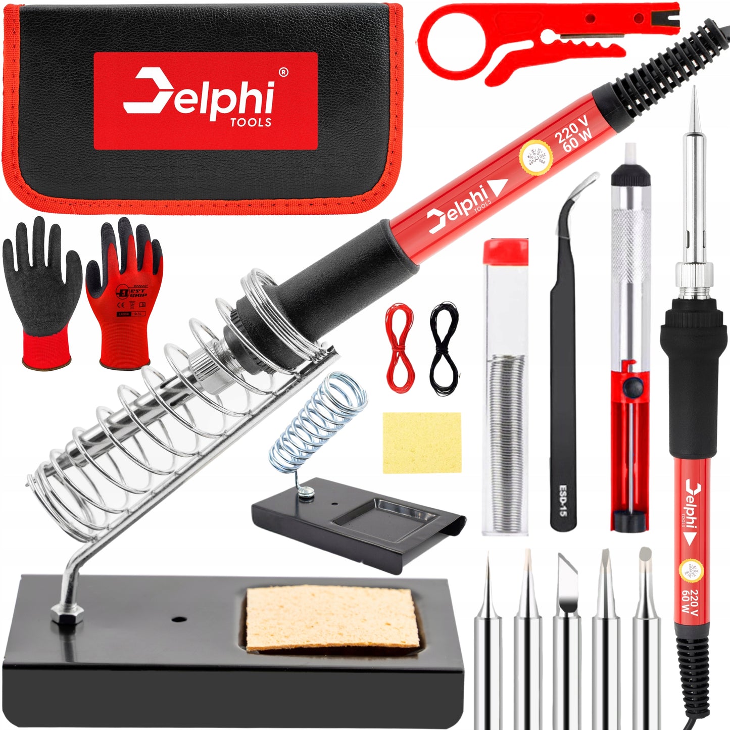 PRECIZINIS KOLBINIS LITUOKLIS 60W ATRESISTORINIS, LITAVIMO RINKINYS, STOVAS, DĖKLAS