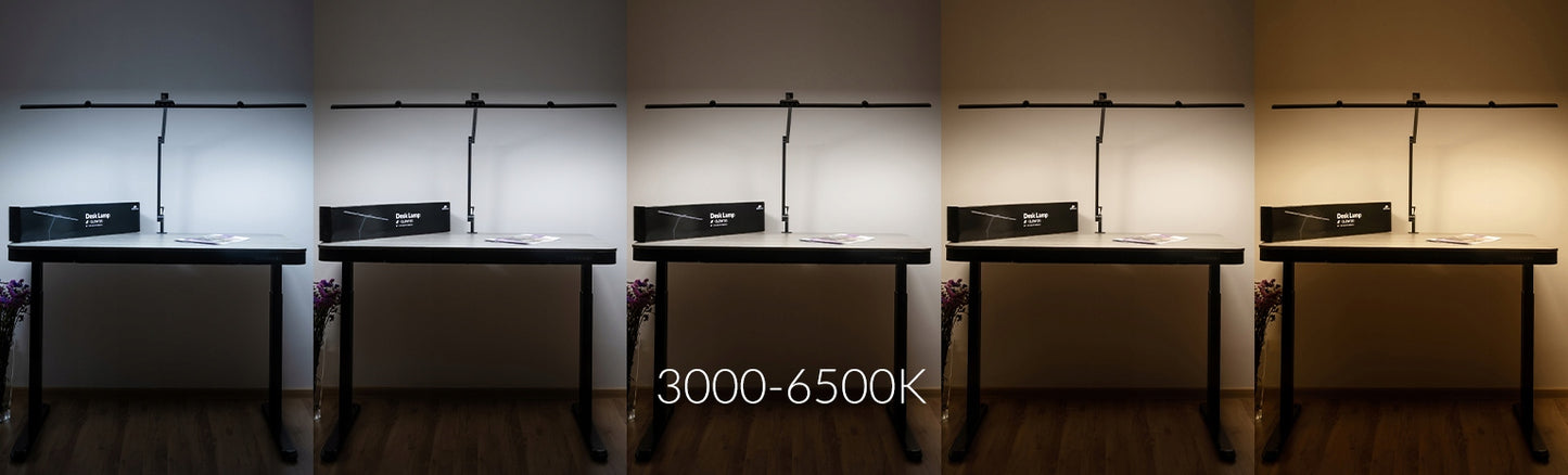 Lėmė be šešėlių braižomoji stalinė lempa su reguliuojamu kosmetiniu / manikiūro galvute