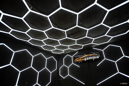 HEXAGON LED Panel apšvietimas Dirbtuvių Garažo Namų 297 x 515 5500-6000K