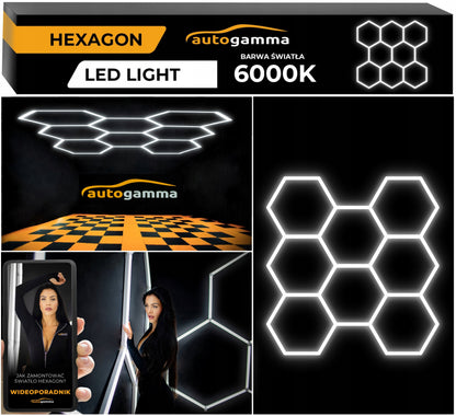 LED lempa Panelė Garažui, Dirbtuvei, Namams HEXAGON 297x307 5500-6000K