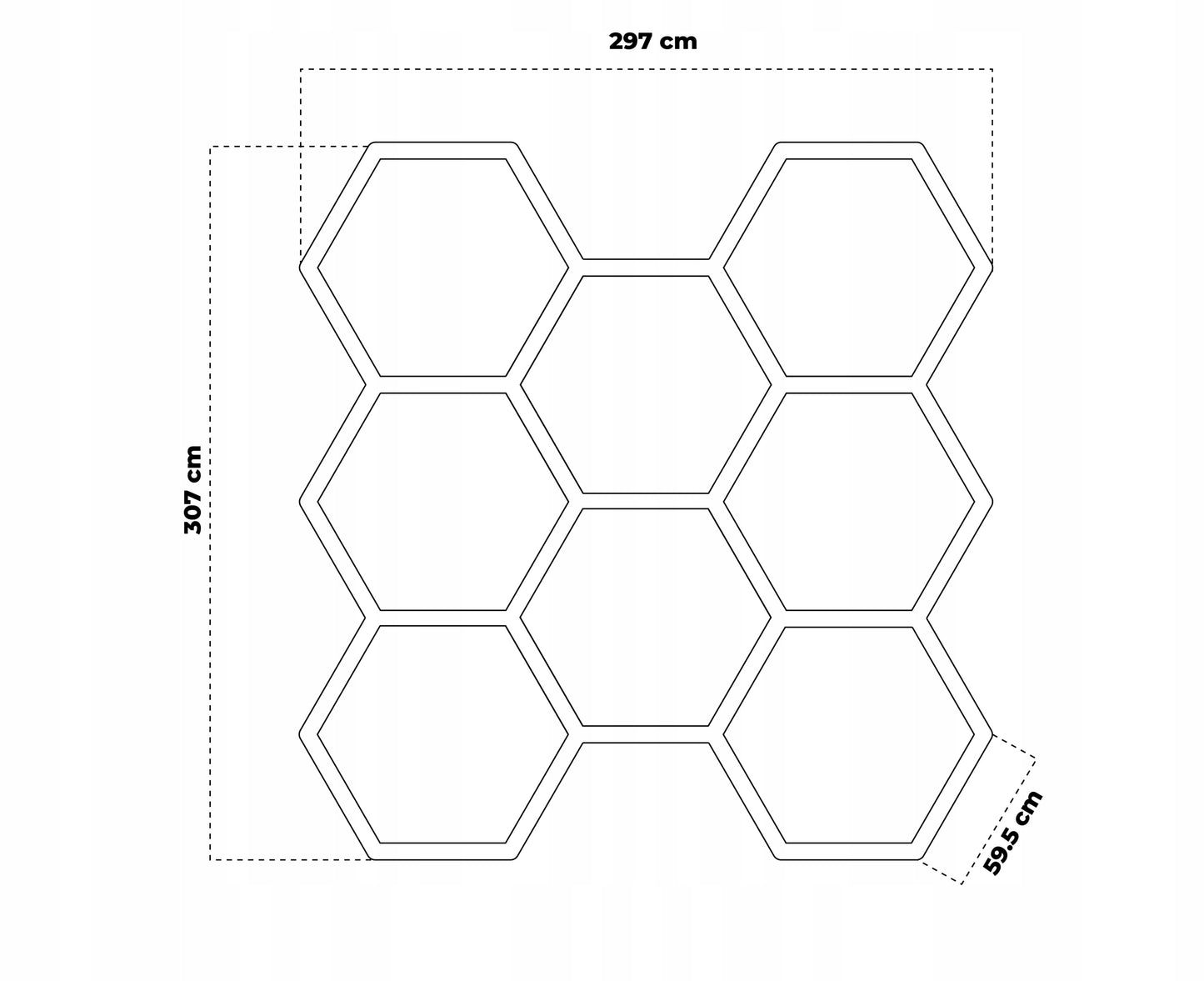 LED lempa Panelė Garažui, Dirbtuvei, Namams HEXAGON 297x307 5500-6000K
