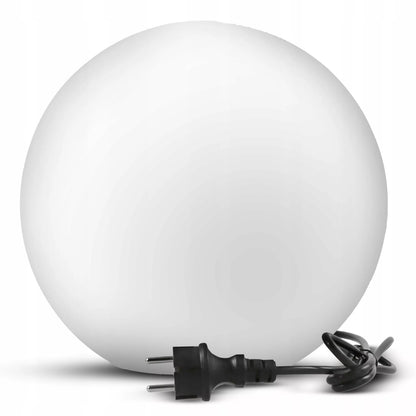 Sodo rutulio formos LED šviestuvas baltas 30cm IP65 230V E27 su integruotu smaigu į žemę