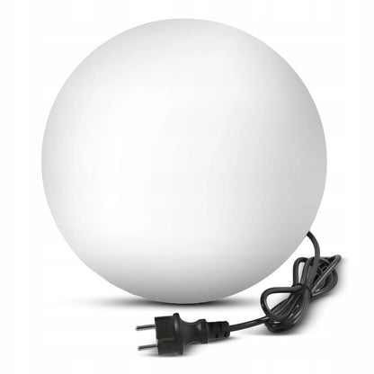 Sodo rutulio formos LED šviestuvas baltas 30cm IP65 230V E27 su integruotu smaigu į žemę