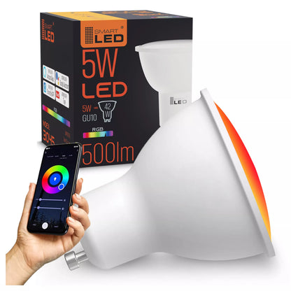Sodo prožektorius LED GU10 lauko su 5W RGB TUYA LED lempute