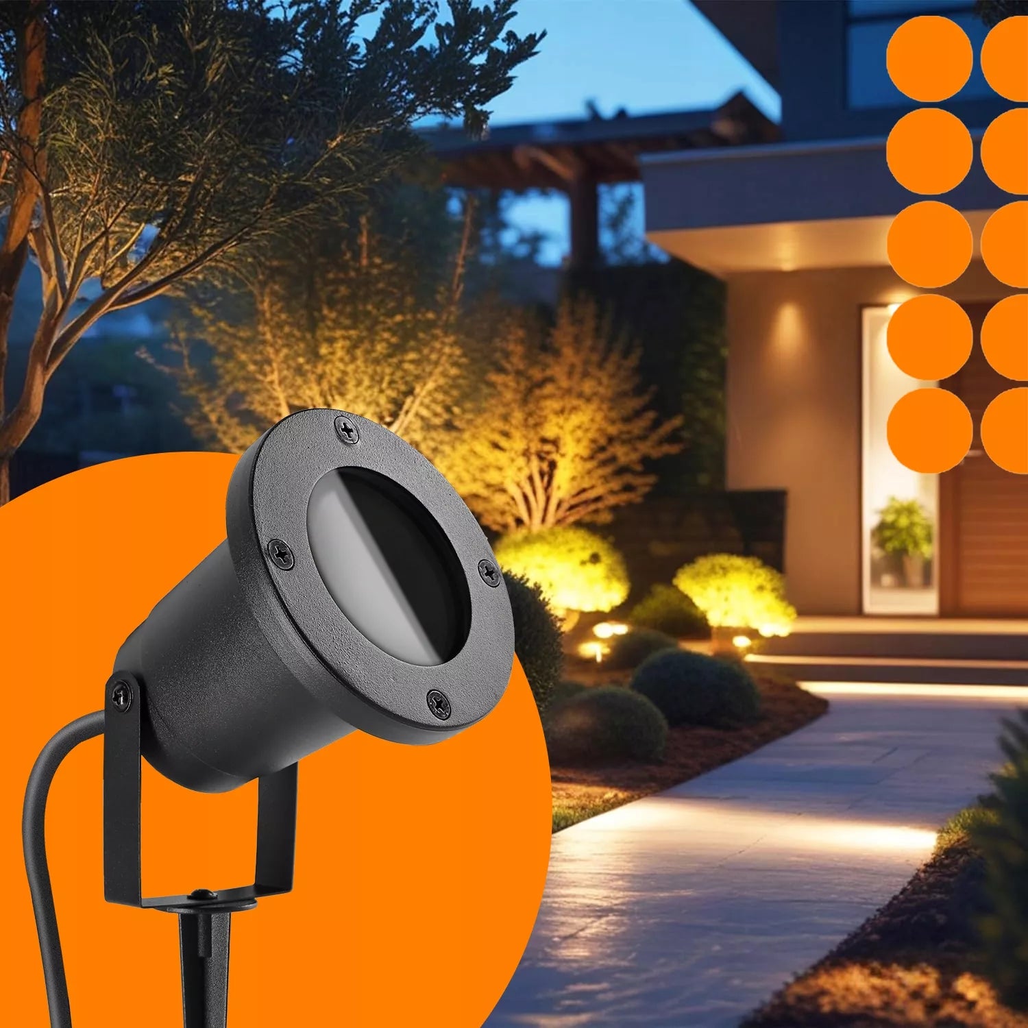 Sodo prožektorius LED GU10 lauko su 5W RGB TUYA LED lempute