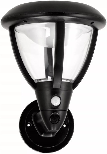 ECOLIGHT saulės energija maitinamas fasadinis LED šviestuvas su judesio ir sutemų jutikliu IP44
