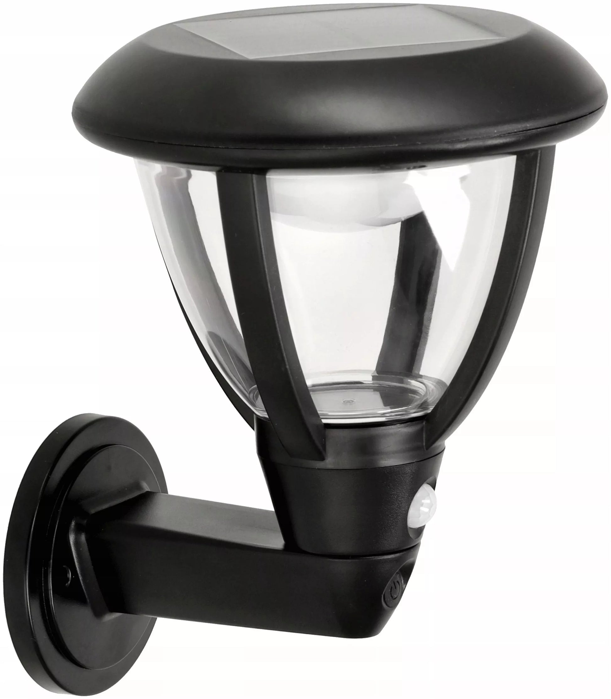 ECOLIGHT saulės energija maitinamas fasadinis LED šviestuvas su judesio ir sutemų jutikliu IP44