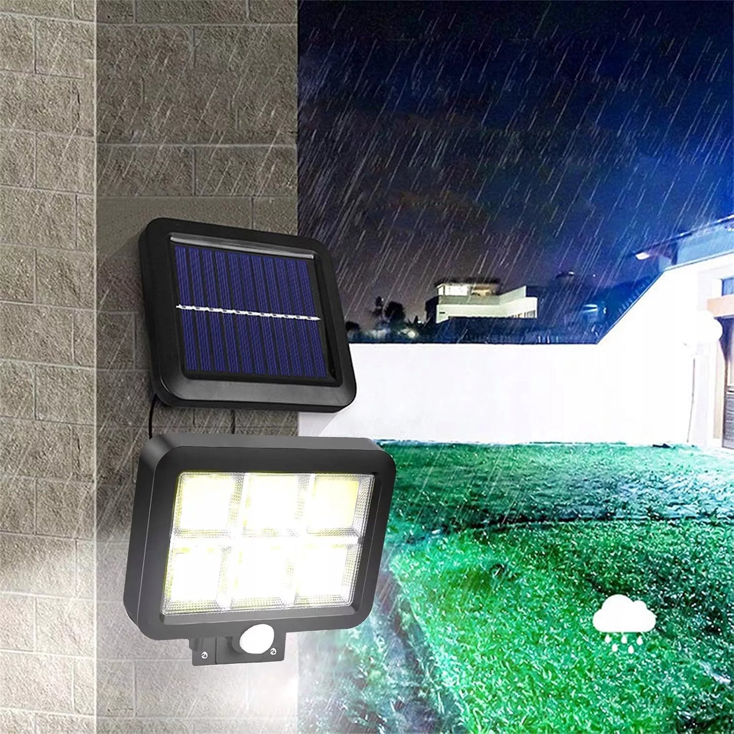 Lampa Solarna LED z Czujnikiem Ruchu i Zmierzchu, Naświetlacz Zewnętrzny