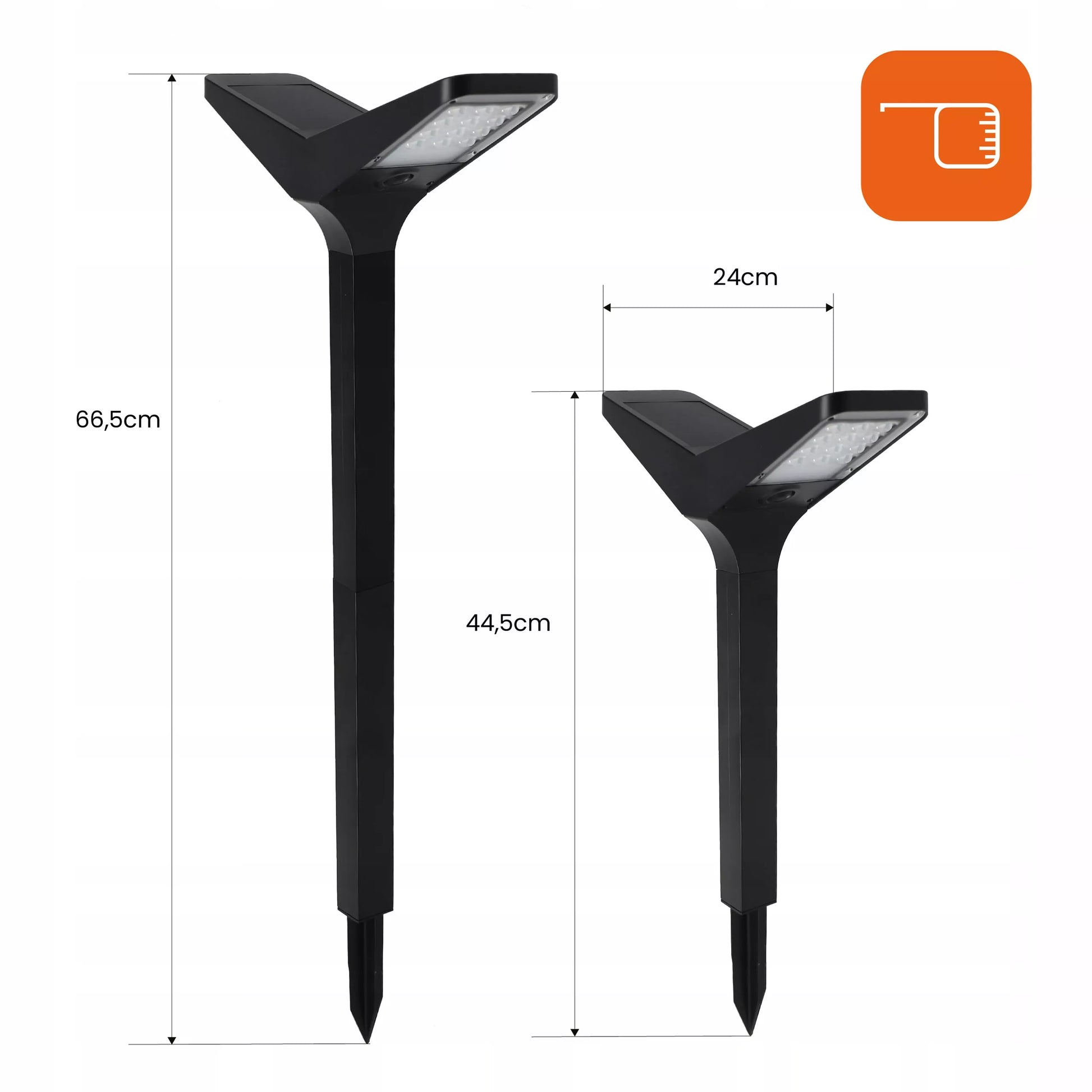 Ogrodowa lampa solarna LED IP65 66 cm wbijana, słupek z motywem motyla, 3000K/6000K, 2 w 1