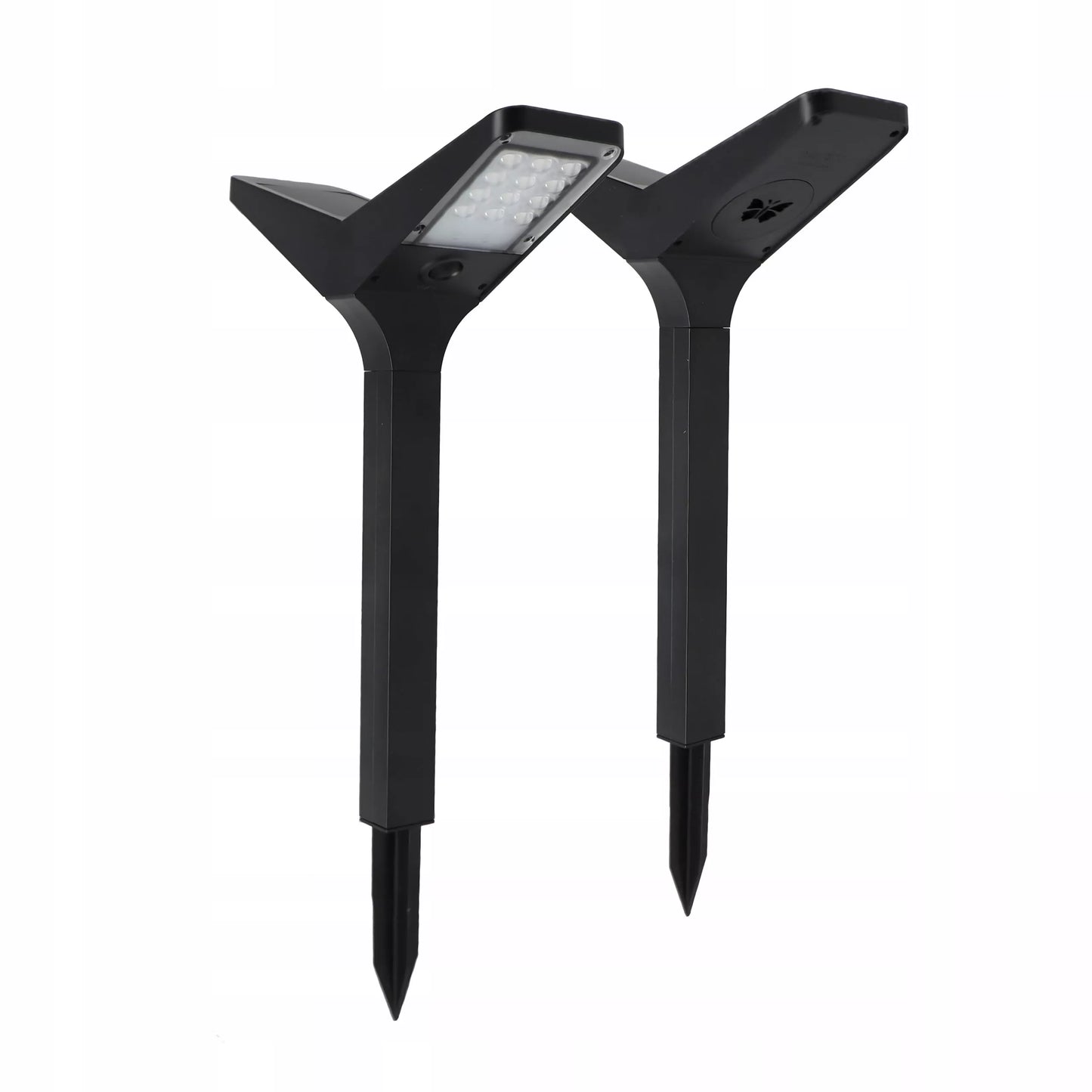 Ogrodowa lampa solarna LED IP65 66 cm wbijana, słupek z motywem motyla, 3000K/6000K, 2 w 1