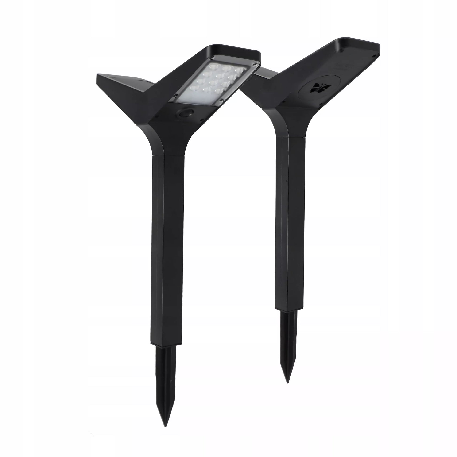 Ogrodowa lampa solarna LED IP65 66 cm wbijana, słupek z motywem motyla, 3000K/6000K, 2 w 1