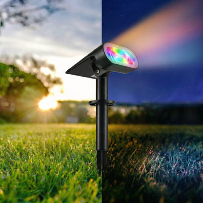 Solarna lampa ogrodowa LED, reflektor i kinkiet ścienny 2 w 1 z czujnikiem zmierzchu