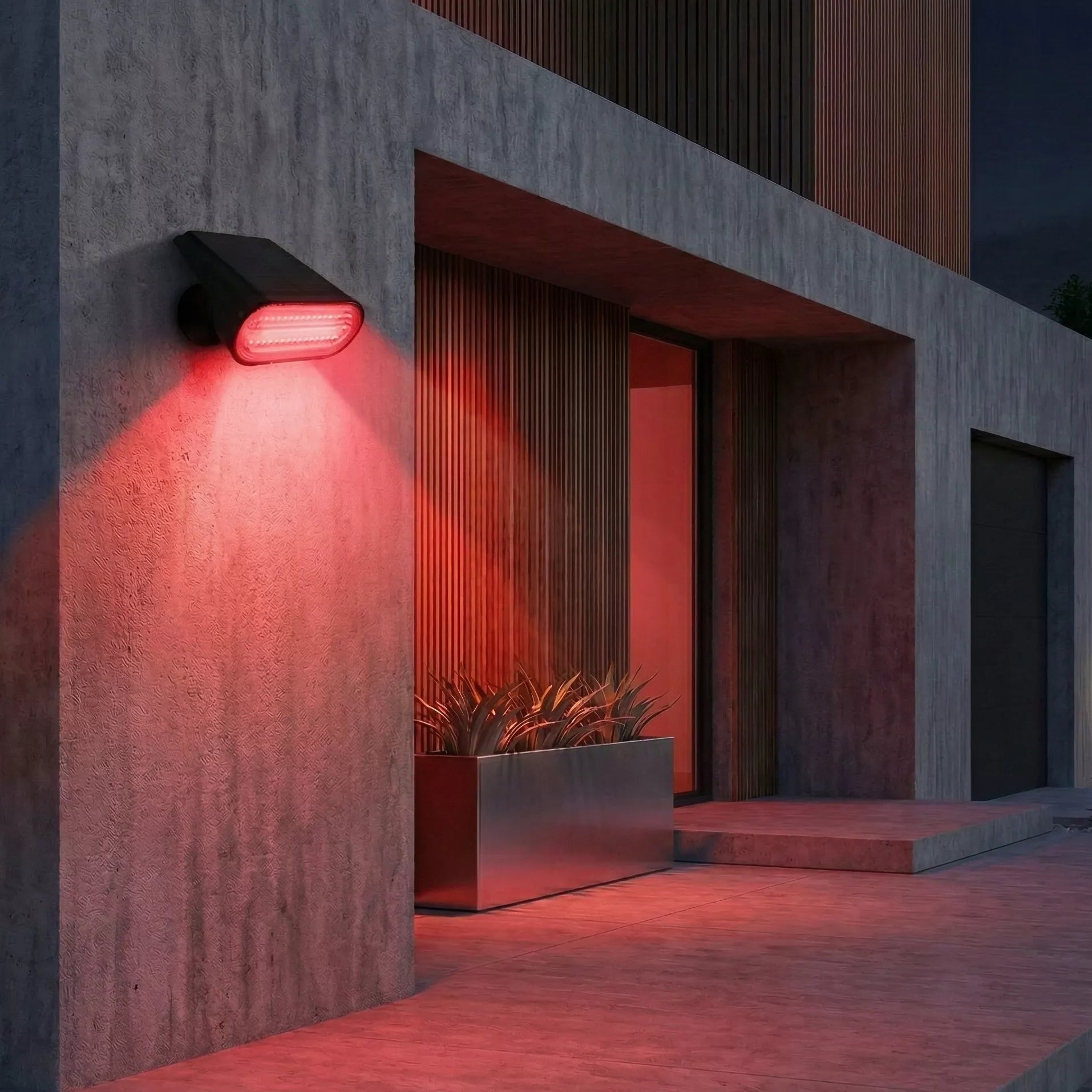 Solarna lampa ogrodowa LED, reflektor i kinkiet ścienny 2 w 1 z czujnikiem zmierzchu