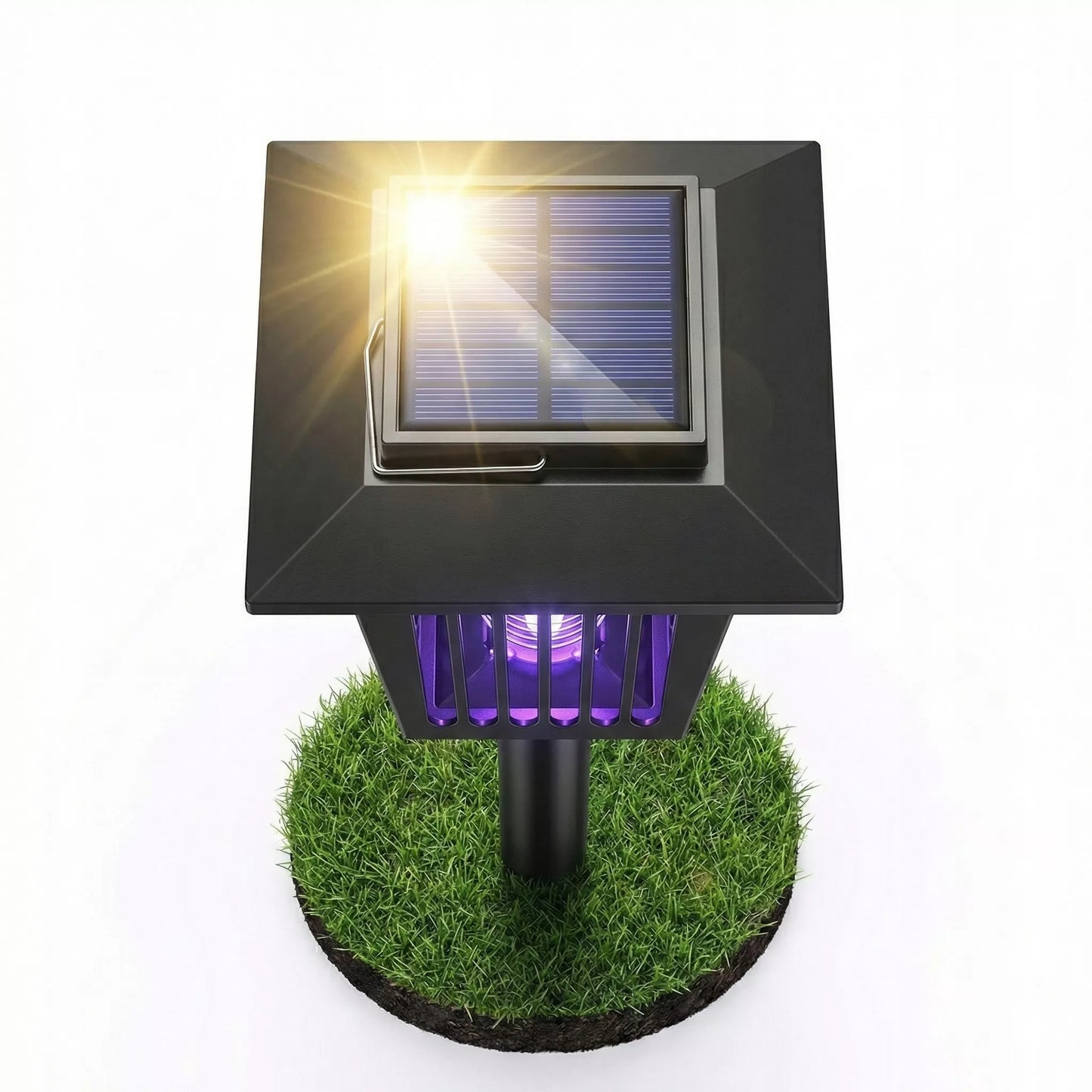 Ogrodowa lampa solarna LED owadobójcza 2w1 wbijana 44 cm z czujnikiem zmierzchu