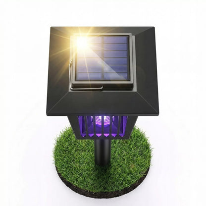 Ogrodowa lampa solarna LED owadobójcza 2w1 wbijana 44 cm z czujnikiem zmierzchu
