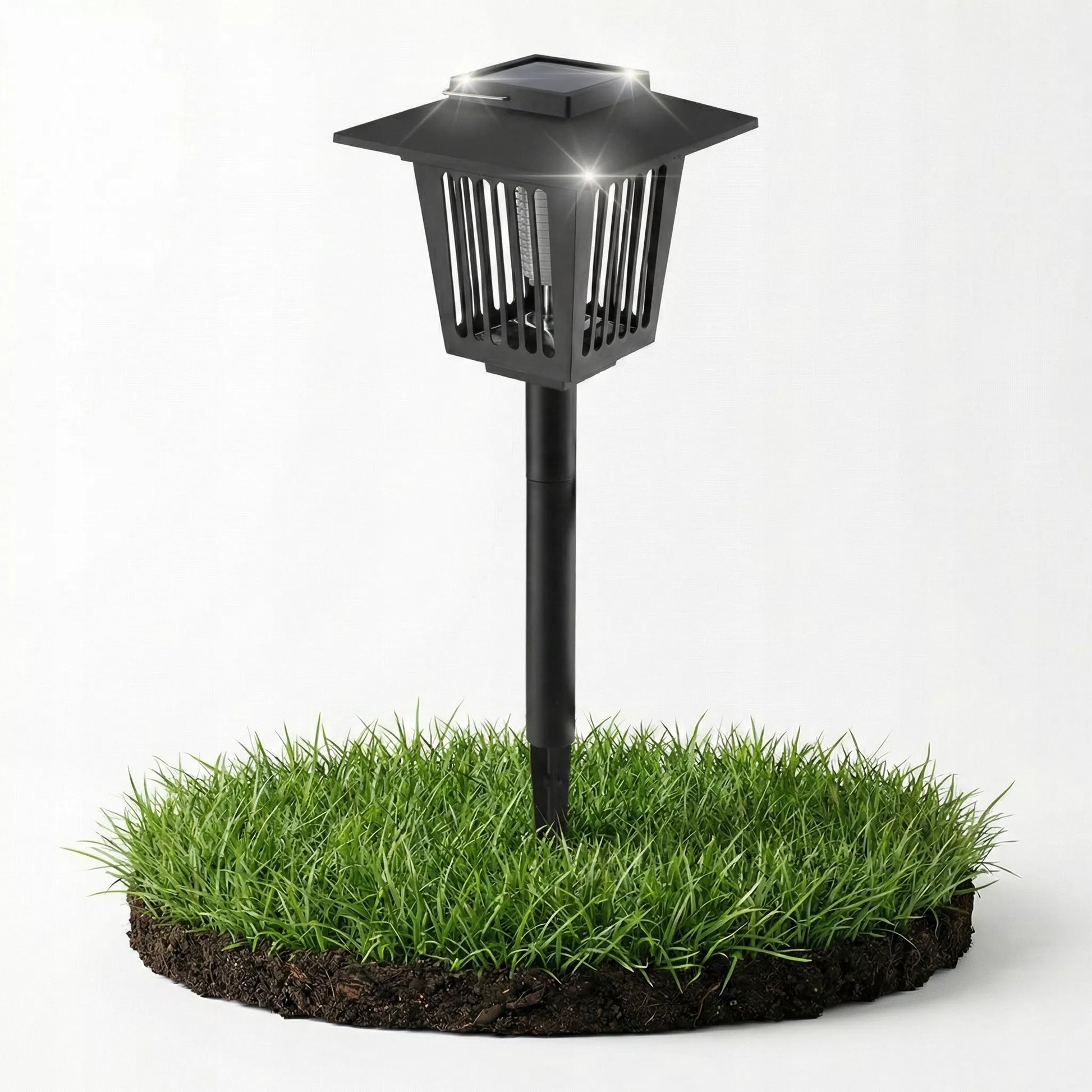 Ogrodowa lampa solarna LED owadobójcza 2w1 wbijana 44 cm z czujnikiem zmierzchu