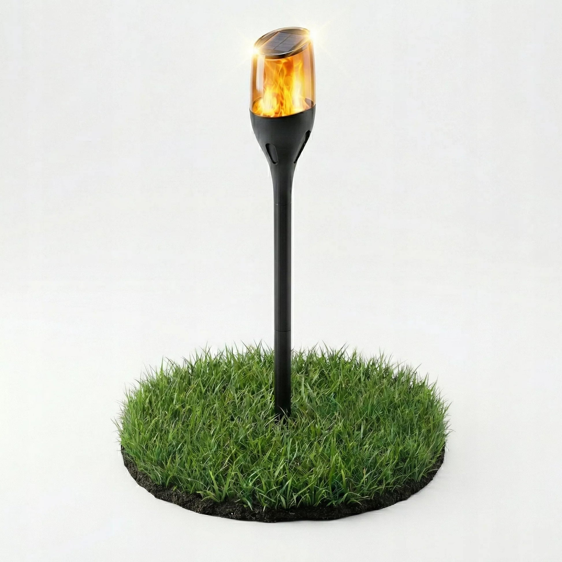 LED Saulės lempa fakelas ugnies efektas 60cm galinga prieblandos jutiklis IP44 PREMIUM