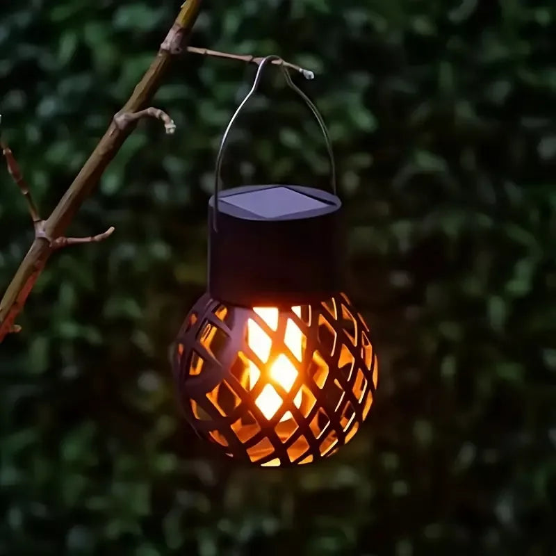 SuperLED saulės energija maitinamas LED pakabinamas fakelas-žibintas su liepsnos efektu