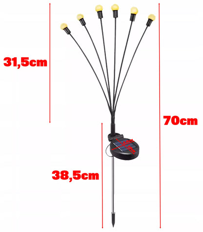 Ogrodowa lampa solarna LED wbijana w ziemię w kształcie kul z czujnikiem zmierzchu IP44