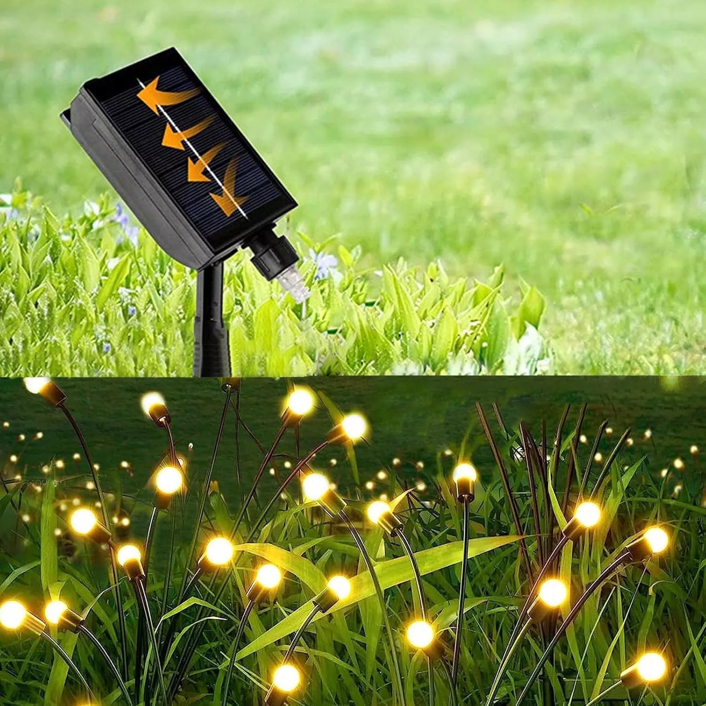 Ogrodowa lampa solarna LED wbijana w ziemię w kształcie kul z czujnikiem zmierzchu IP44