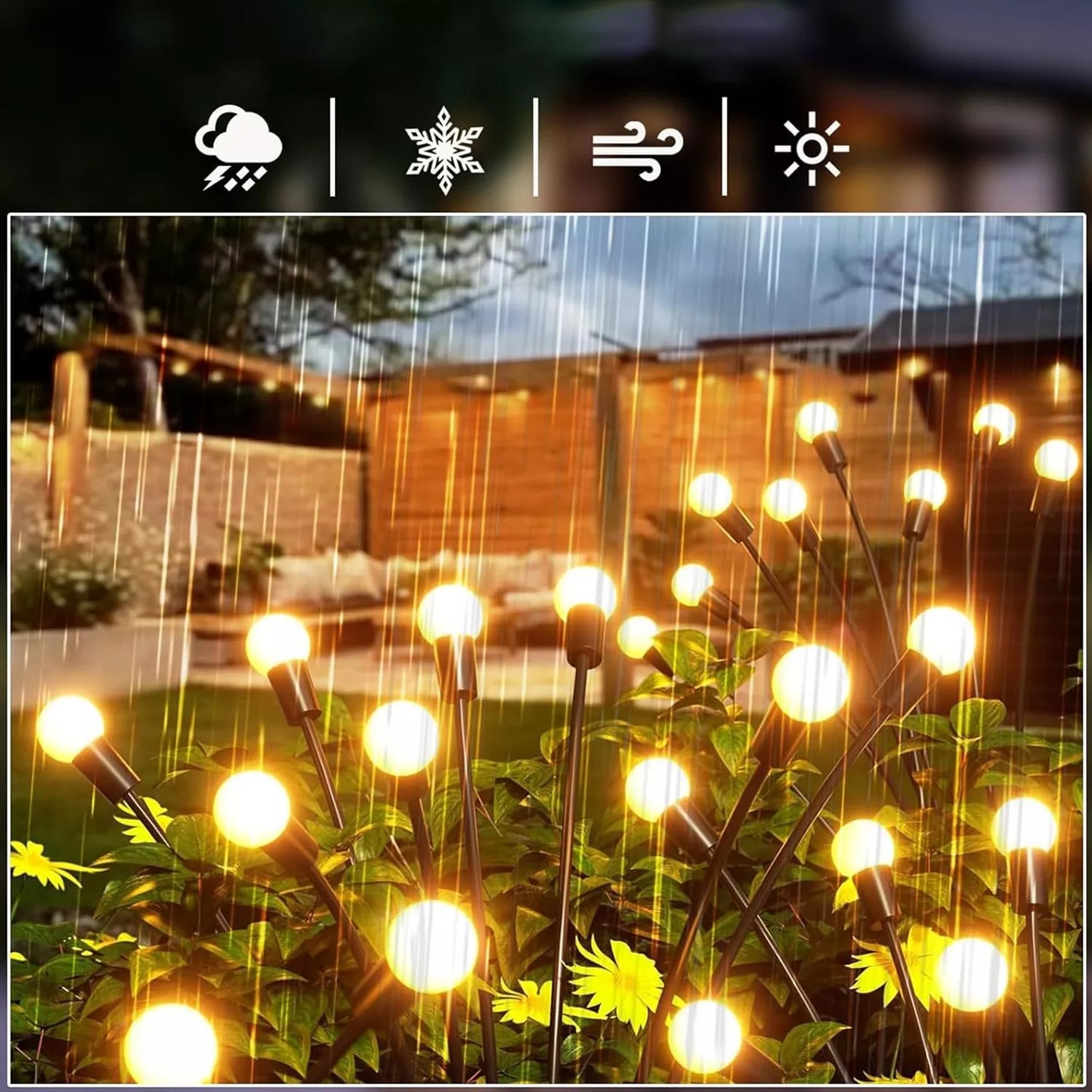 Ogrodowa lampa solarna LED wbijana w ziemię w kształcie kul z czujnikiem zmierzchu IP44