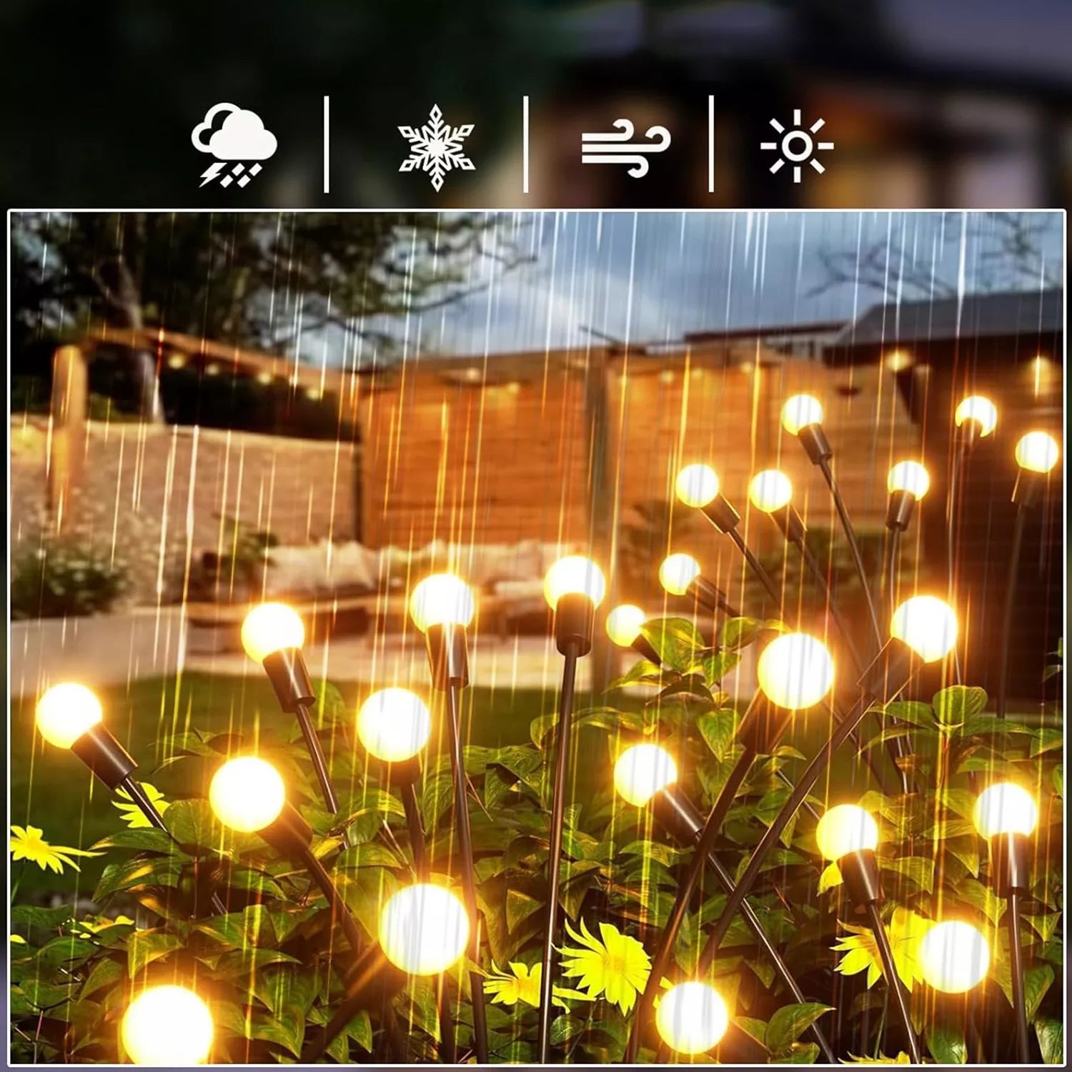 Ogrodowa lampa solarna LED wbijana w ziemię w kształcie kul z czujnikiem zmierzchu IP44