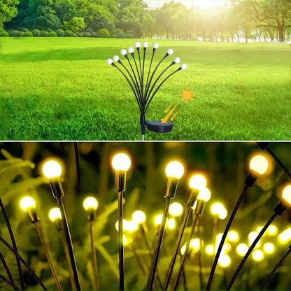 Ogrodowa lampa solarna LED wbijana w ziemię w kształcie kul z czujnikiem zmierzchu IP44