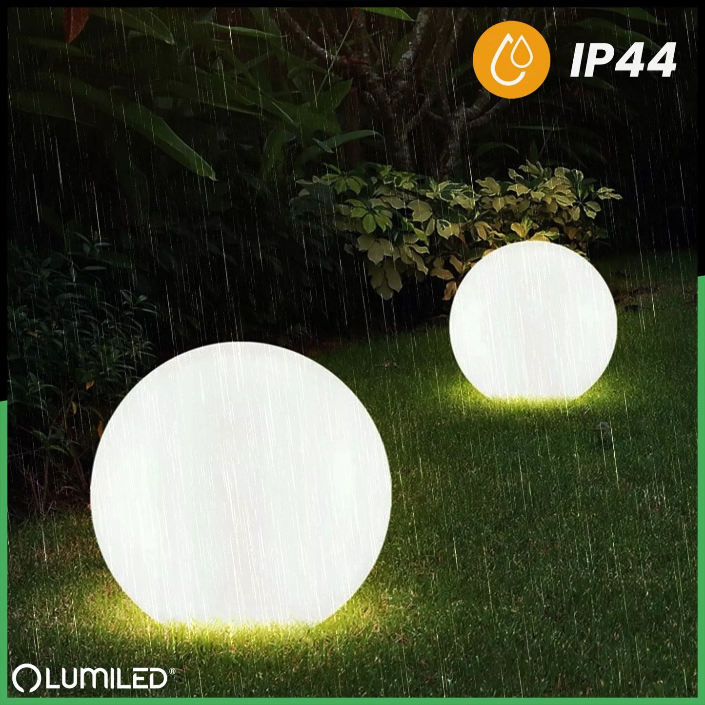 Ogrodowa lampa solarna LED KULA 30 cm wbijana do ziemi, dekoracyjna kula