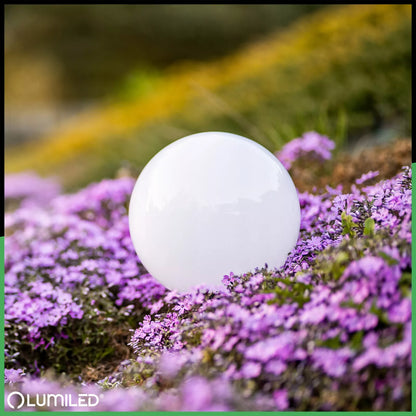 Ogrodowa lampa solarna LED KULA 30 cm wbijana do ziemi, dekoracyjna kula