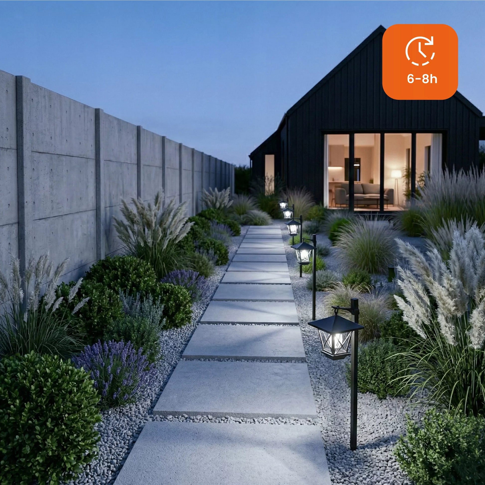 Sodo saulės LED žibintas 1,5 m su jutikliu, statomas šviestuvas