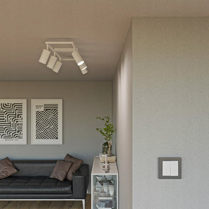 Lubinis šviestuvas su 6 GU10 LED/halogeniniais taškiniais prožektoriais, reguliuojamas sieninis šviestuvas, LED lubinė lempa