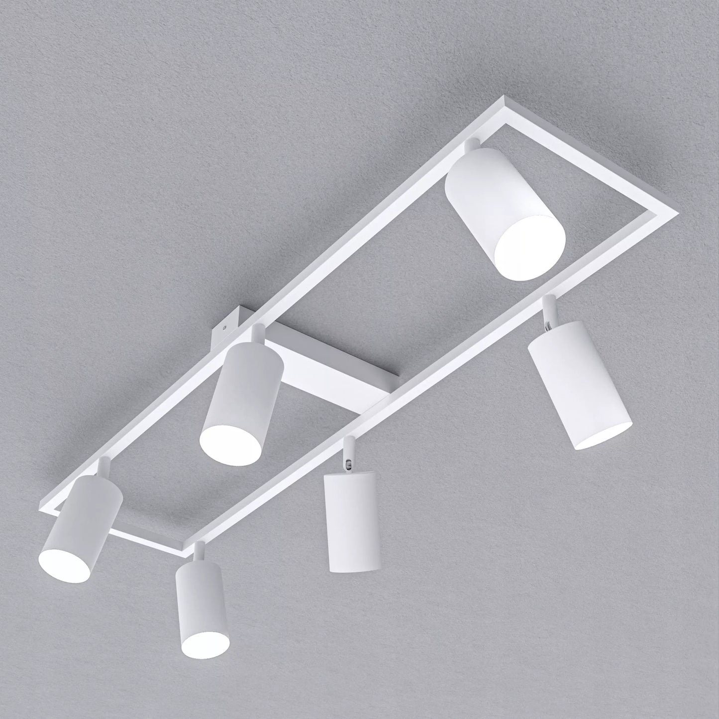 Lubinis šviestuvas su 6 GU10 LED/halogeniniais taškiniais prožektoriais, reguliuojamas sieninis šviestuvas, LED lubinė lempa