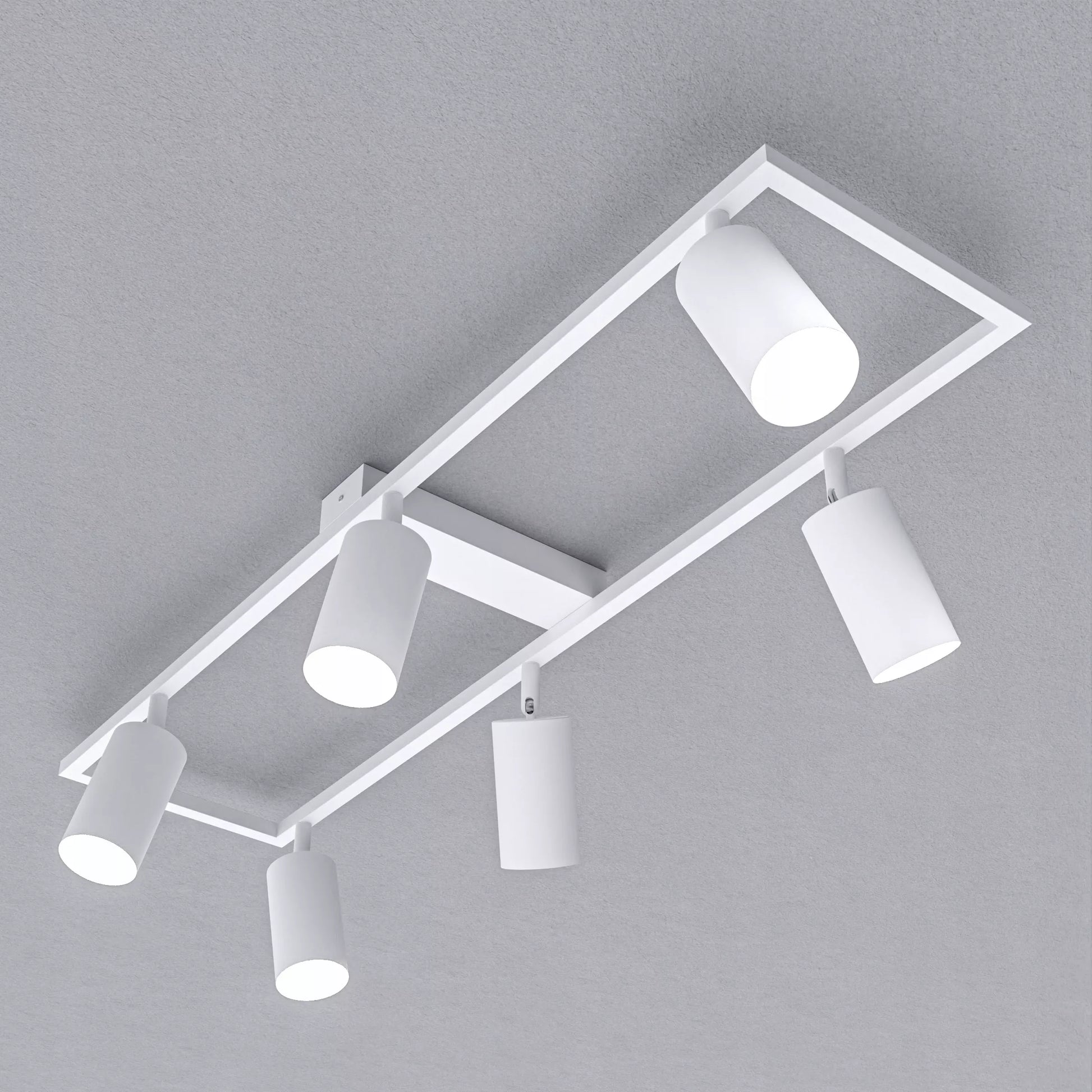 Lubinis šviestuvas su 6 GU10 LED/halogeniniais taškiniais prožektoriais, reguliuojamas sieninis šviestuvas, LED lubinė lempa